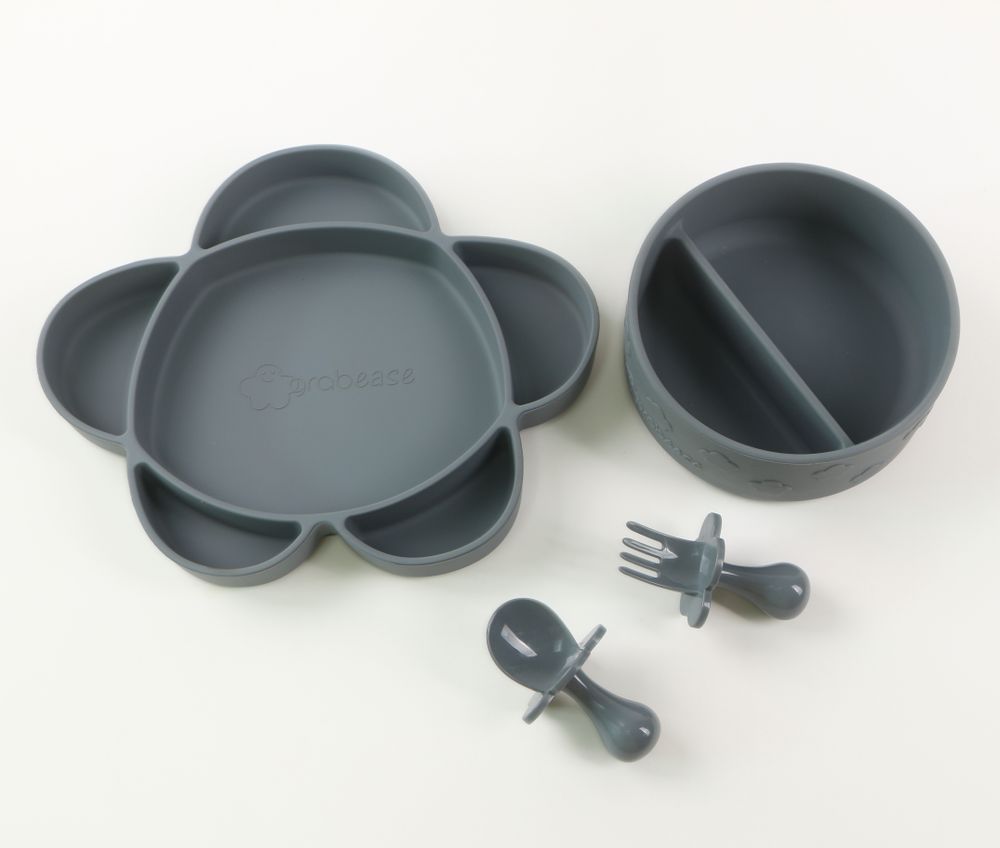 Children's mealtime - 4-piece silicone children's meal set - BABIREVA