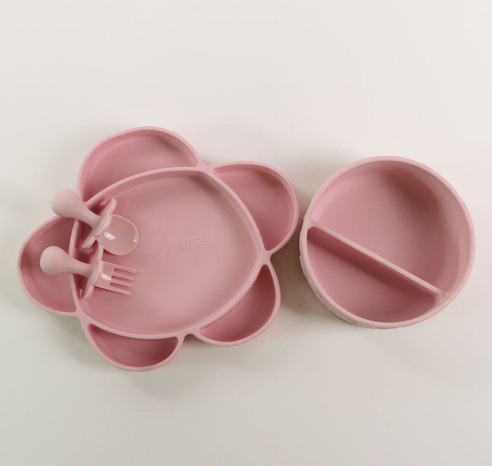 Children's mealtime - 4-piece silicone children's meal set - BABIREVA