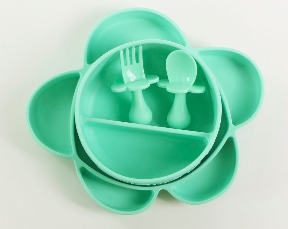 Children's mealtime - 4-piece silicone children's meal set - BABIREVA