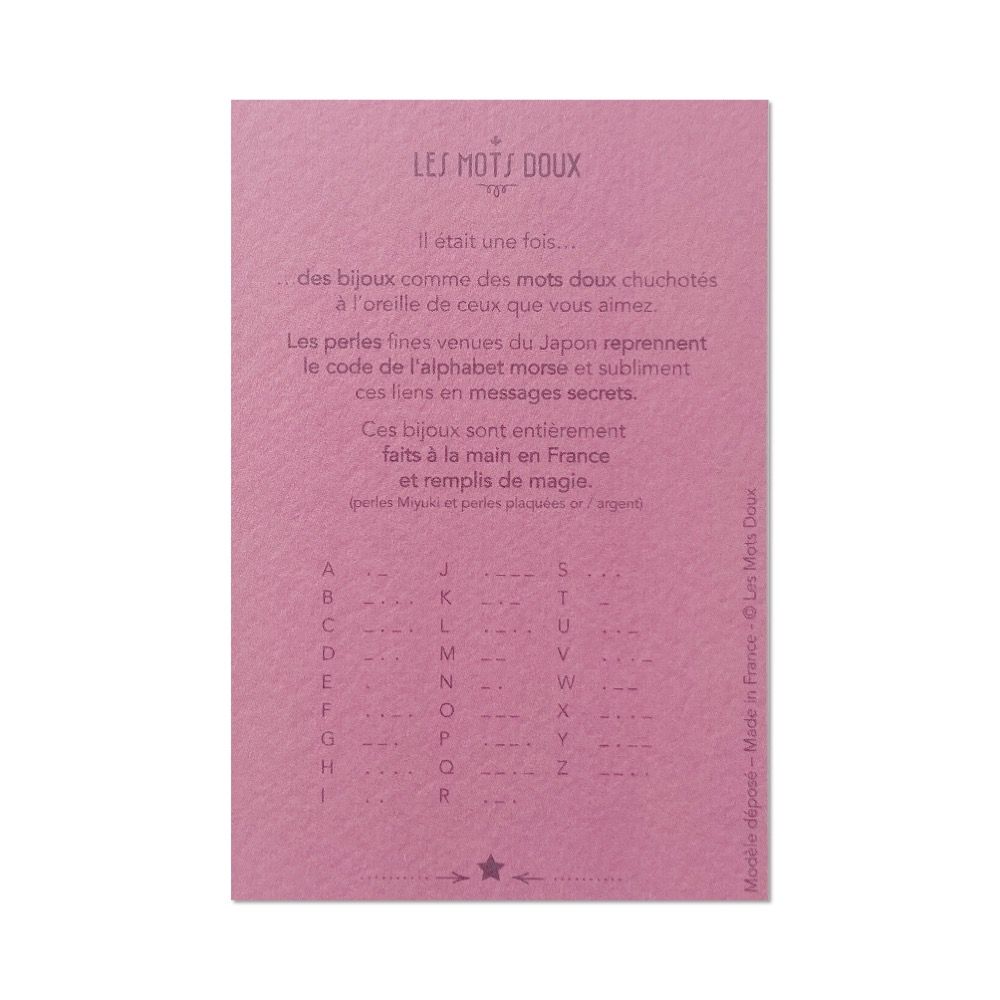 Bijoux - Bracelet code morse : You are the best - LES MOTS DOUX