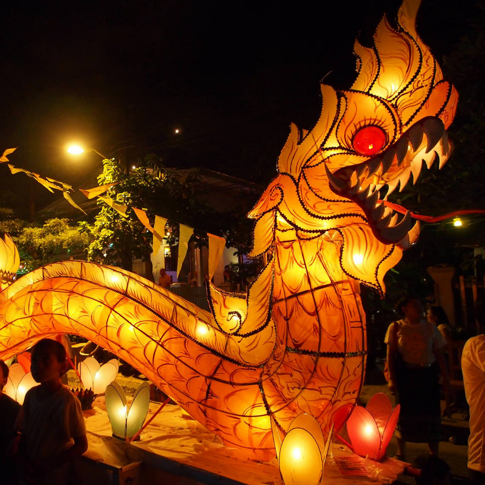 Coussins textile - Housse de coussin Tai Lue Naga 40 x 40 cm - TRADITIONAL ARTS AND ETHNOLOGY CENTRE (TAEC)