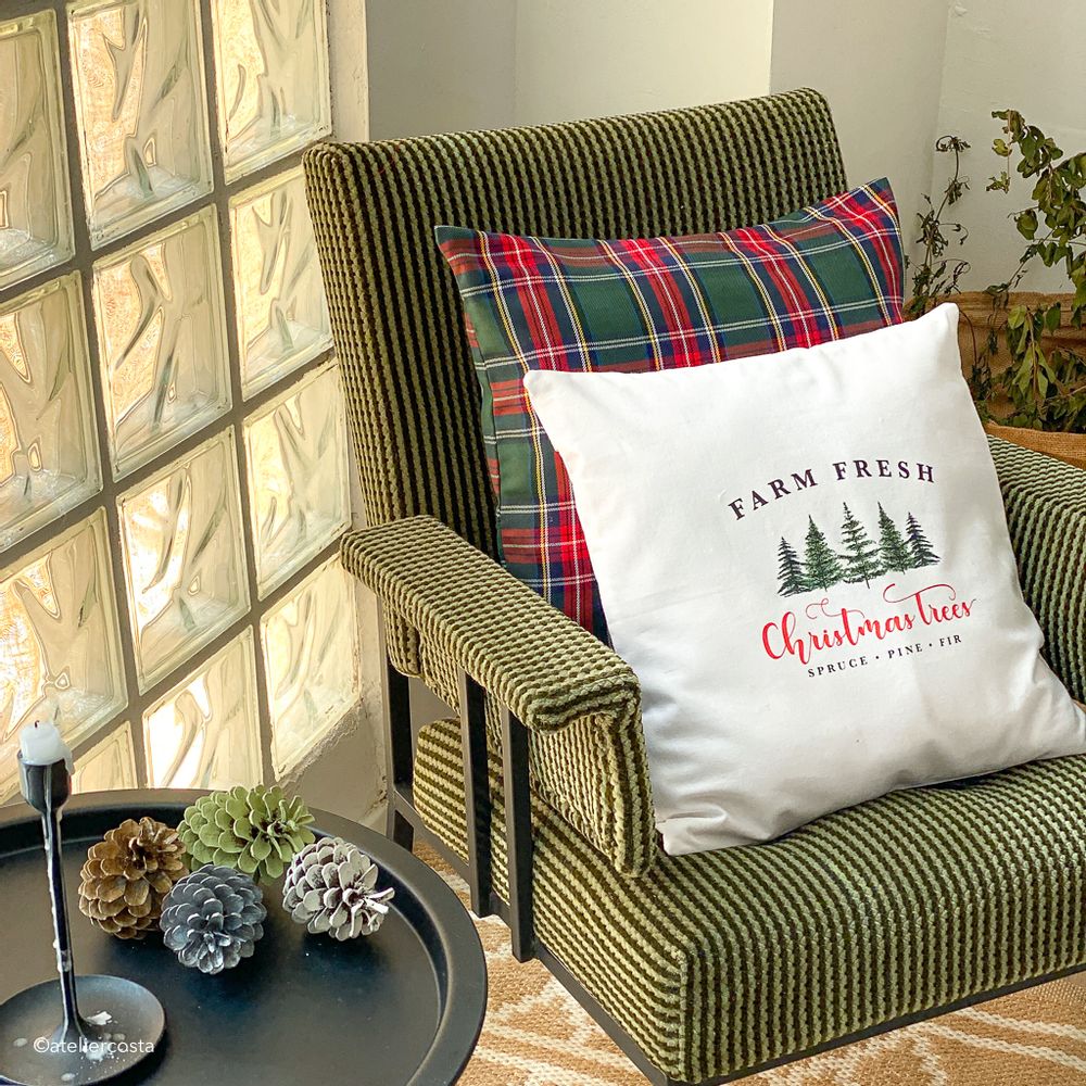 Autres décorations de Noël - Coussins Noël "Farm fresh" blanc - ATELIER COSTÀ