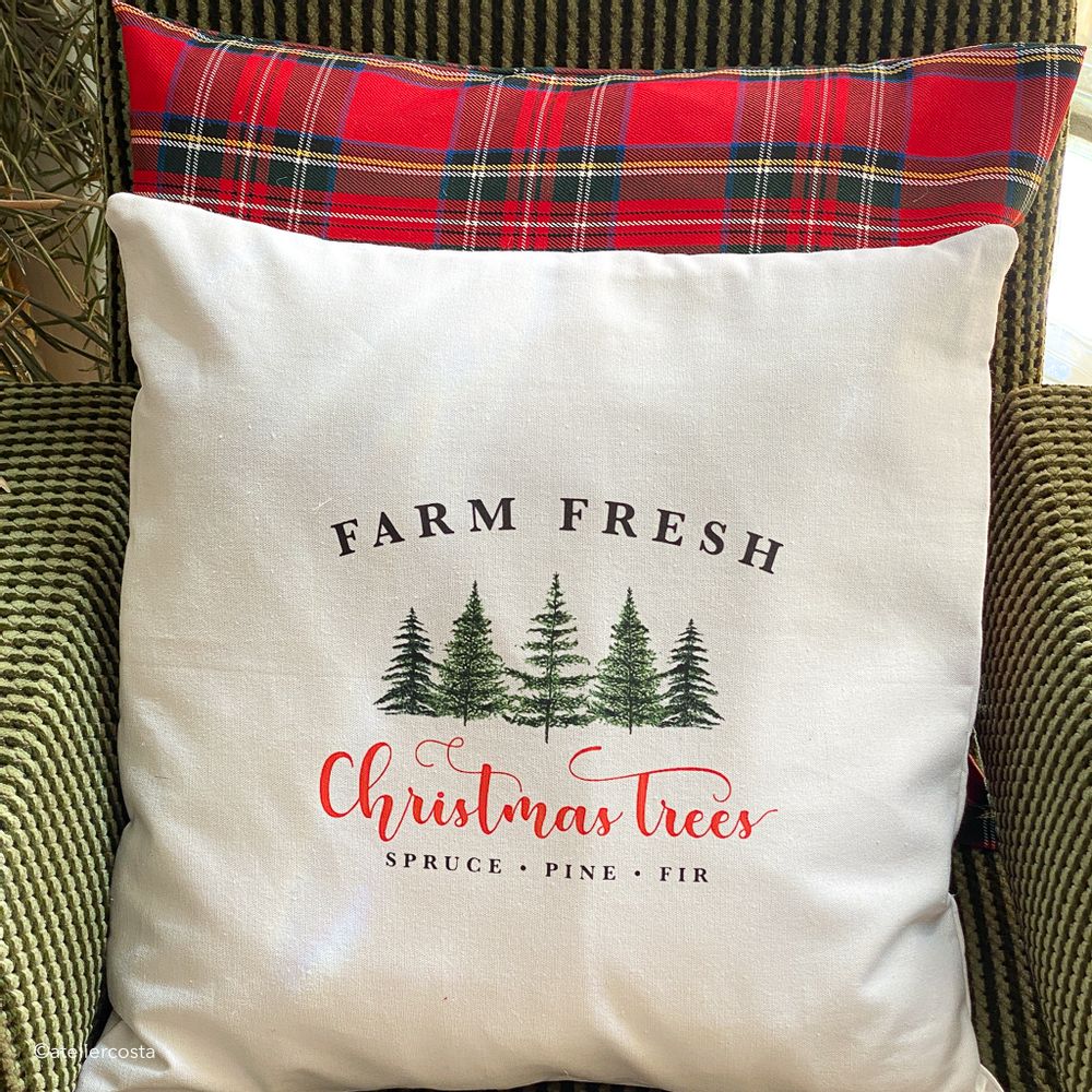 Autres décorations de Noël - Coussins Noël "Farm fresh" blanc - ATELIER COSTÀ