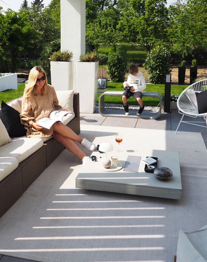Lawn chairs - OPUS PRIMO Concrete Bench for indoor and outdoor use - CO33 EXKLUSIVE BETONMÖBEL