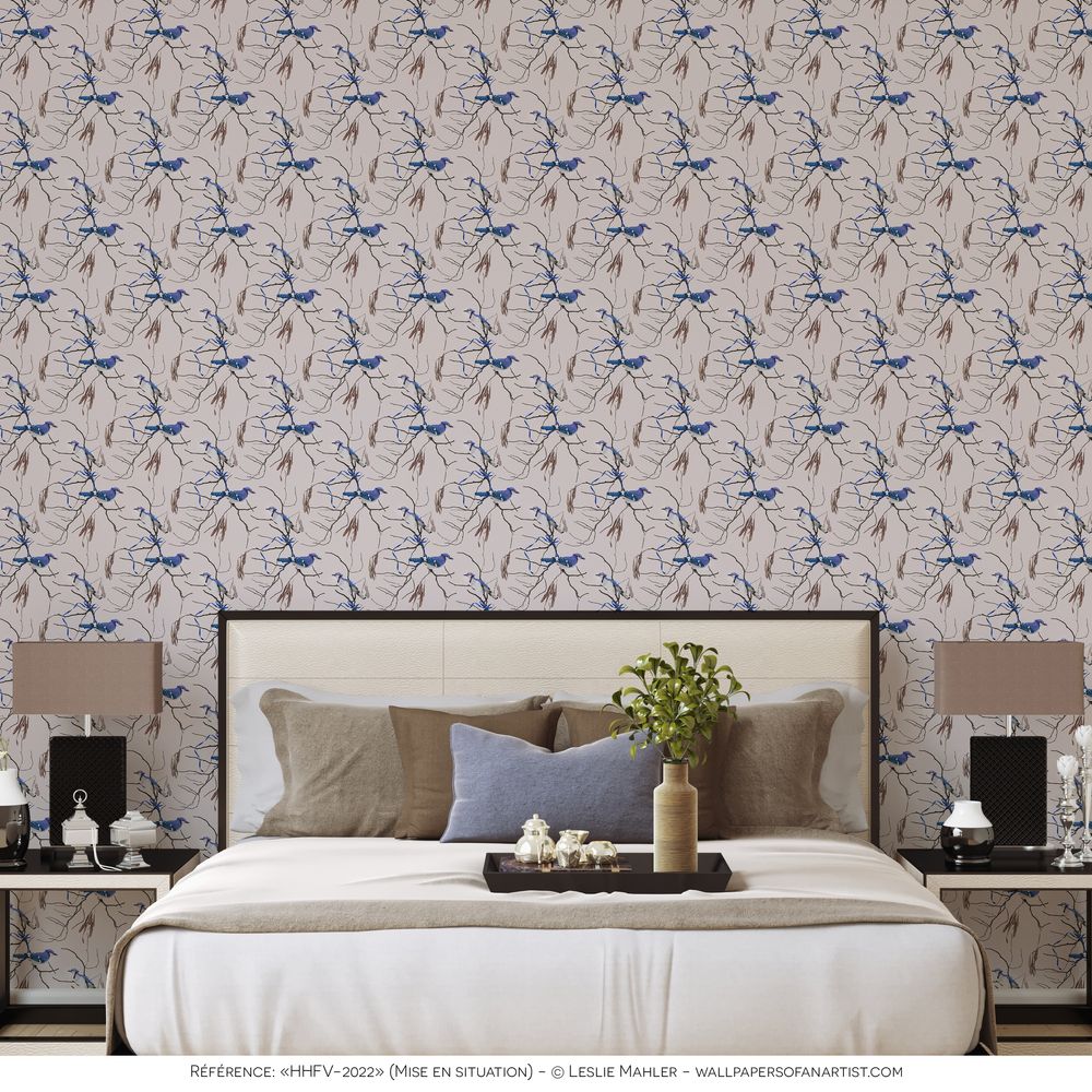 Papiers peints - Papier peint décor 12 exemplaires personnalisable HHFV-2022 - COSETTE ET LES LYS