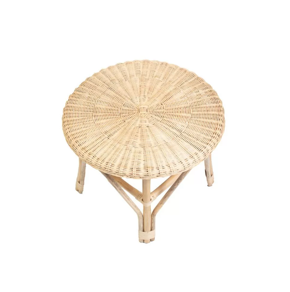 Coffee tables - Vintage rattan round coffee table - Eria - HYDILE