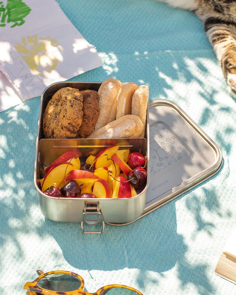 Plats et saladiers - Boite repas inox YUMMY / DRUMMY /FOODY (inox micro-ondable) - GASPAJOE