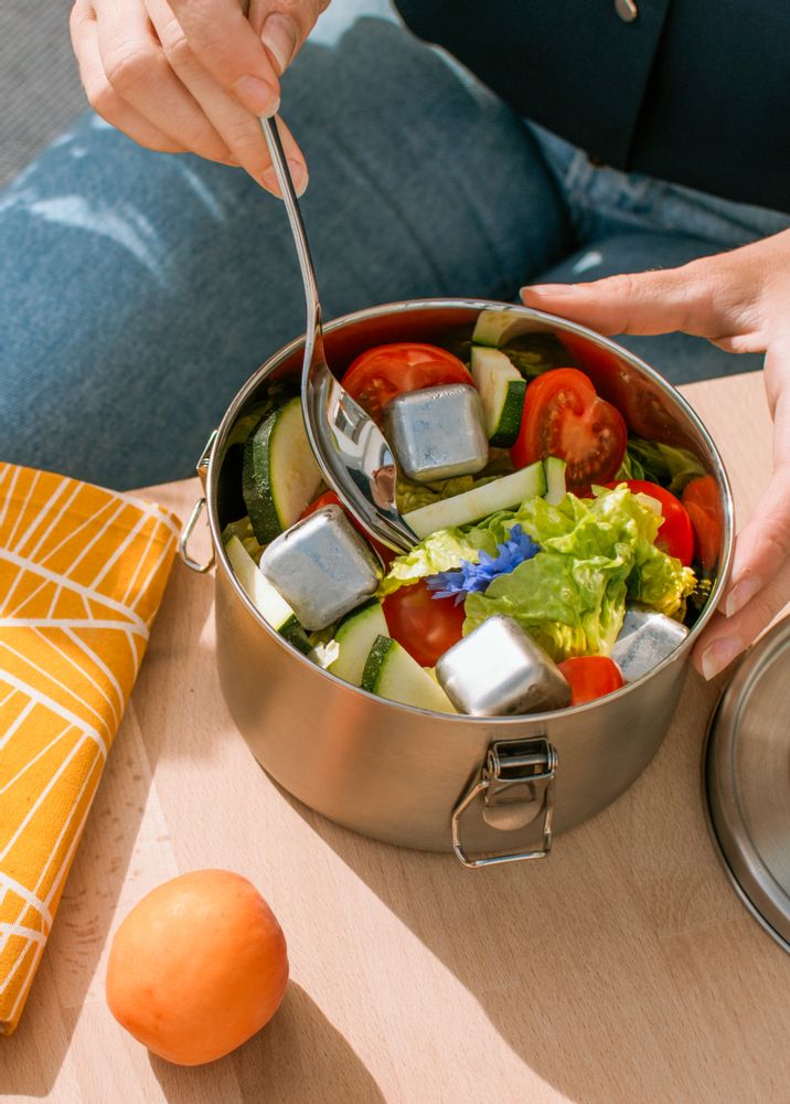 Plats et saladiers - Boite repas inox YUMMY / DRUMMY /FOODY (inox micro-ondable) - GASPAJOE