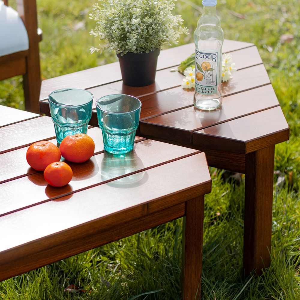 Coffee tables - T502 stackable black locust table. - AZUR CONFORT