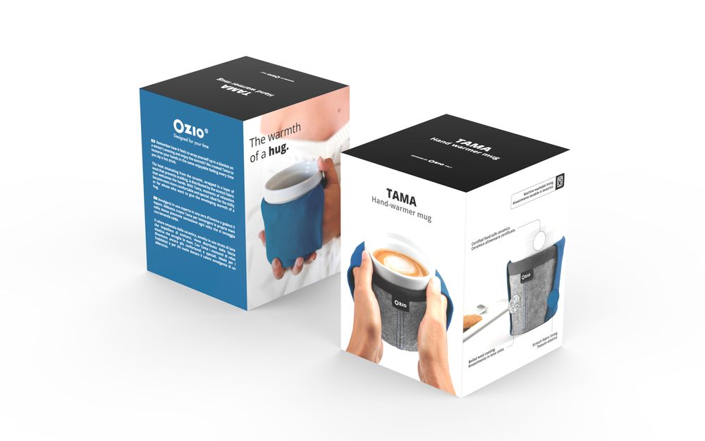 Tea and coffee accessories - Tama, hand-warmer mug - Blue - OZIO TIME