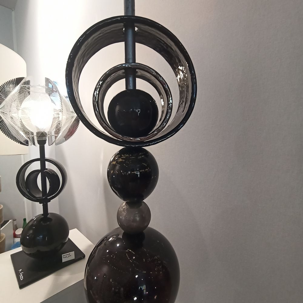 Decorative objects - SATURN lamp black tulip - ATELIER GARCIA