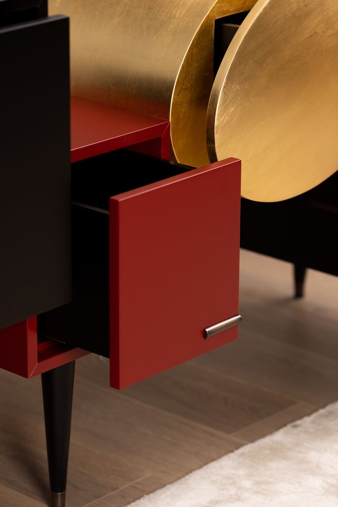 Sideboards - Modern Sunshine Sideboard, Black & Bordeaux, Handmade in Portugal by Greenapple - GREENAPPLE DESIGN INTERIORS