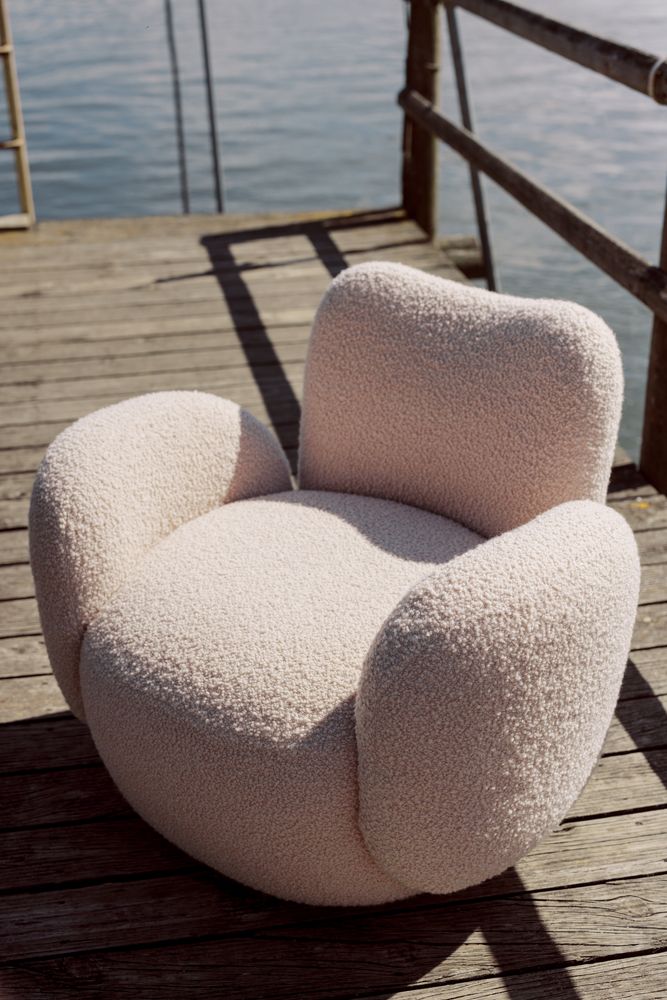 Fauteuils - Fauteuil Greenapple, Fauteuil Conchula, Bouclé Rose - GREENAPPLE DESIGN INTERIORS