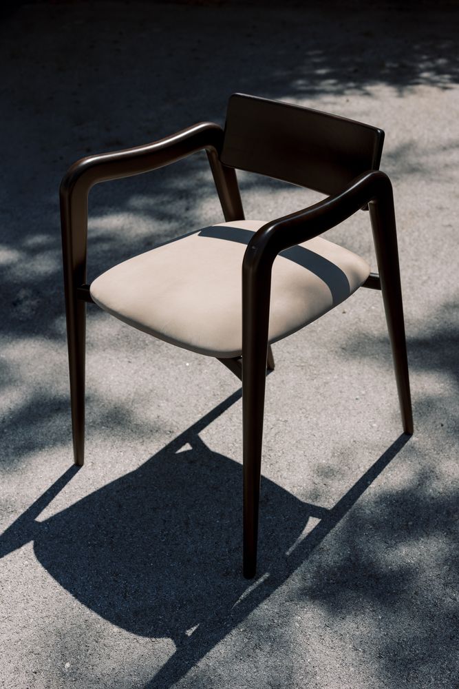 Chairs - Modern Anjos Dining Chairs, Light-Brown Leather, Handmade by Greenapple - GREENAPPLE DESIGN INTERIORS