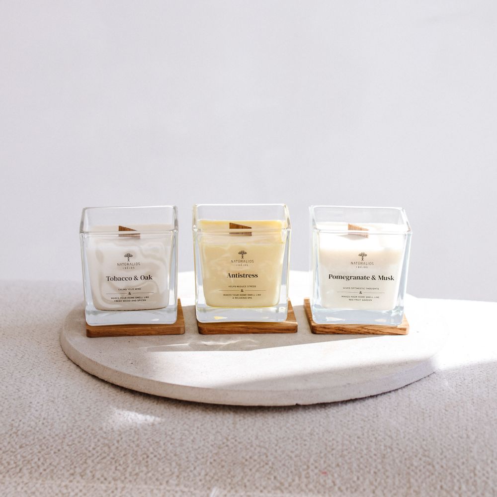 Bougies - Bougies aromatiques en cire de soja aux arômes différents - NATŪRALIOS IDĖJOS