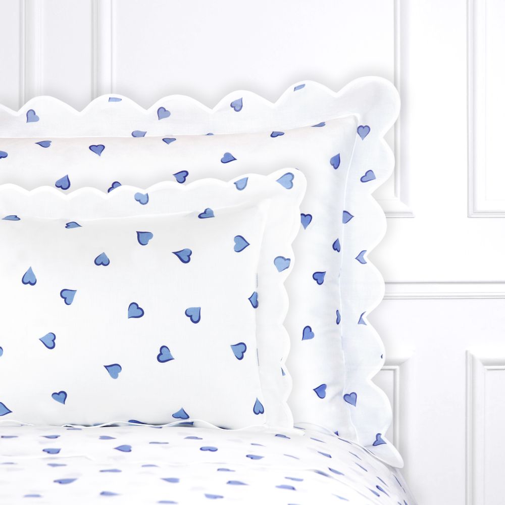 Linge de lit - Housse de couette COEURS BLEU - D.PORTHAULT