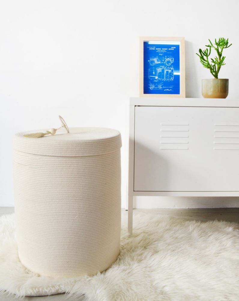 Objets design - Panier à linge avec couvercle - Ivoire - MIA MÉLANGE