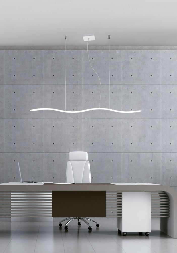Hanging lights - Pendant light/ONDA S/White/120x9,5 cm/Cable 150 cm/Variation/50W/3000-4000°K - SEEREP