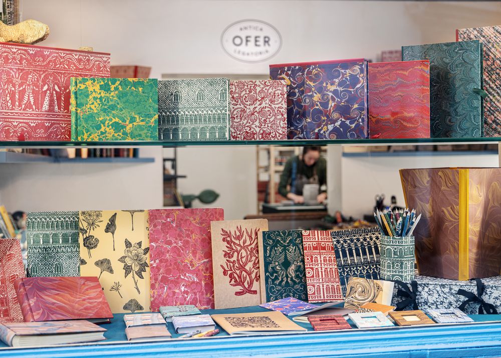 Stationery - Handmade objects with marbled paper - ANTICA LEGATORIA OFER