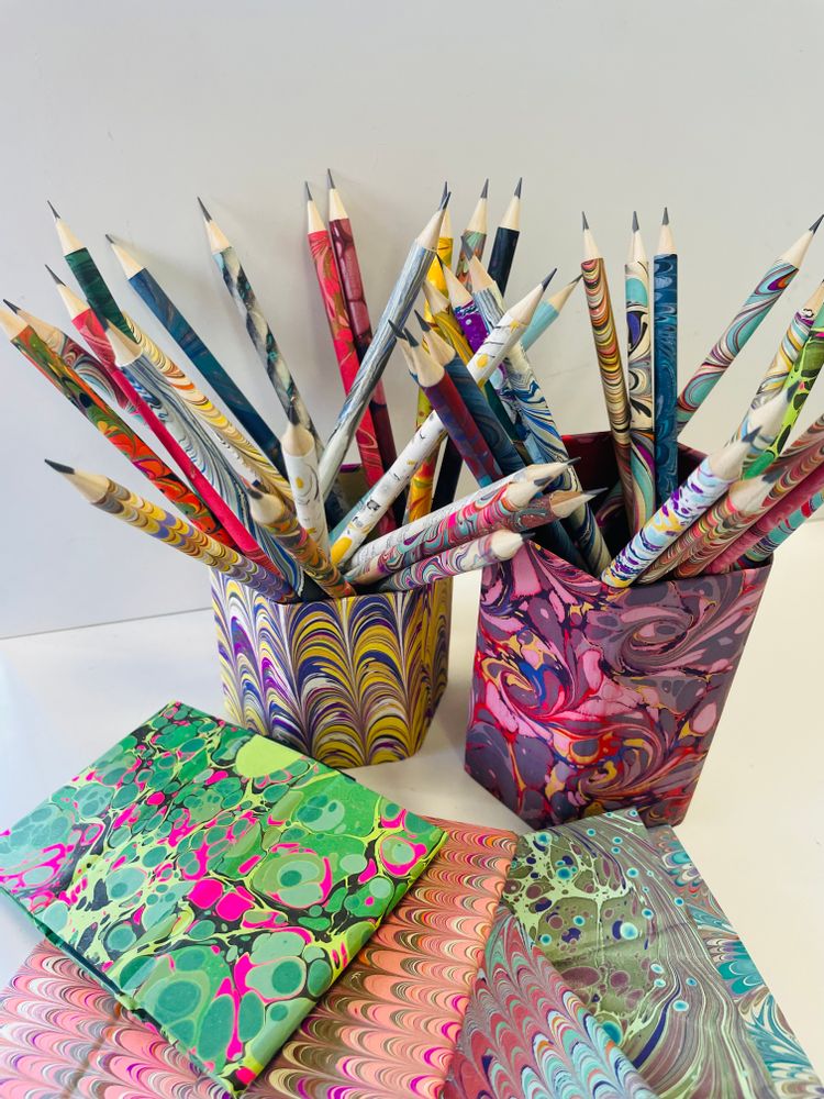 Stationery - Handmade objects with marbled paper - ANTICA LEGATORIA OFER