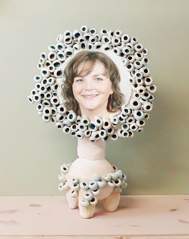 Mirrors - STANDING MIRROR\" CASCADE\” ceramic - SOPHIE LULINE CÉRAMISTE