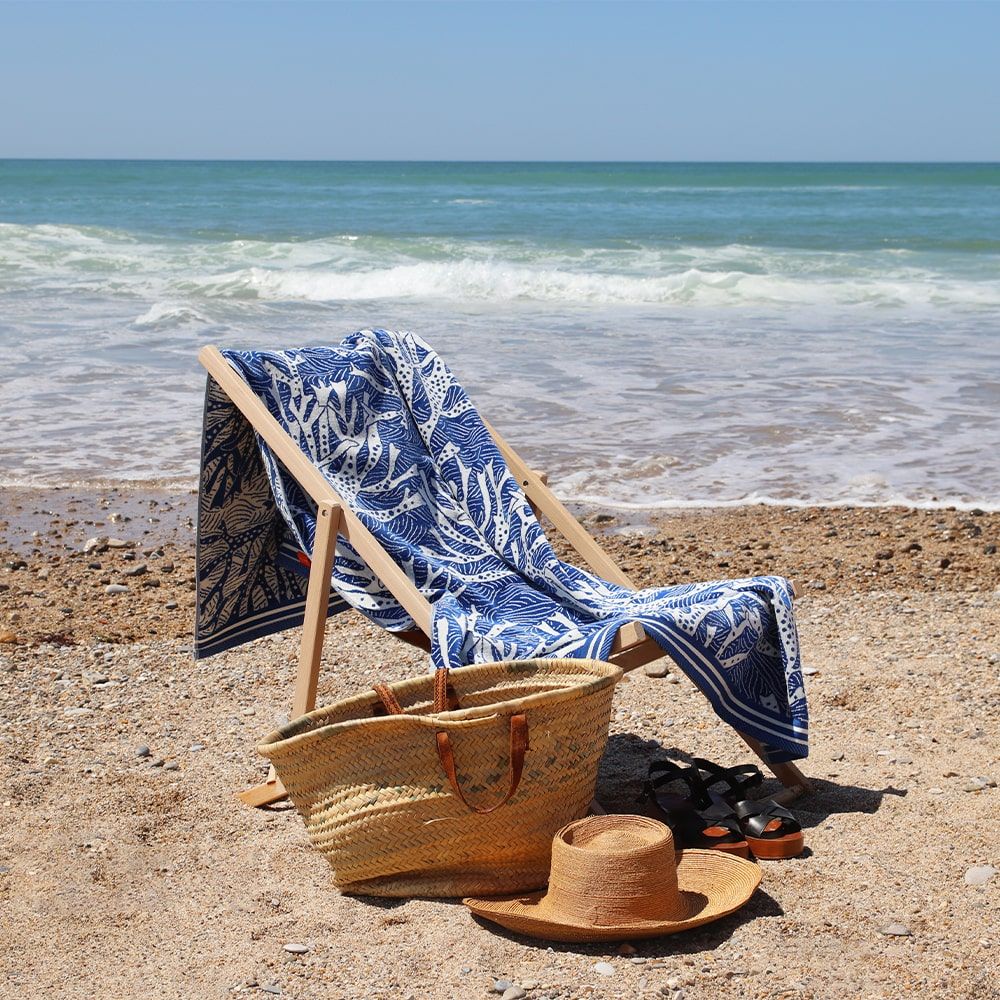 Autres linges de bain - Drap de plage Flora Outremer - LA MAISON JEAN-VIER