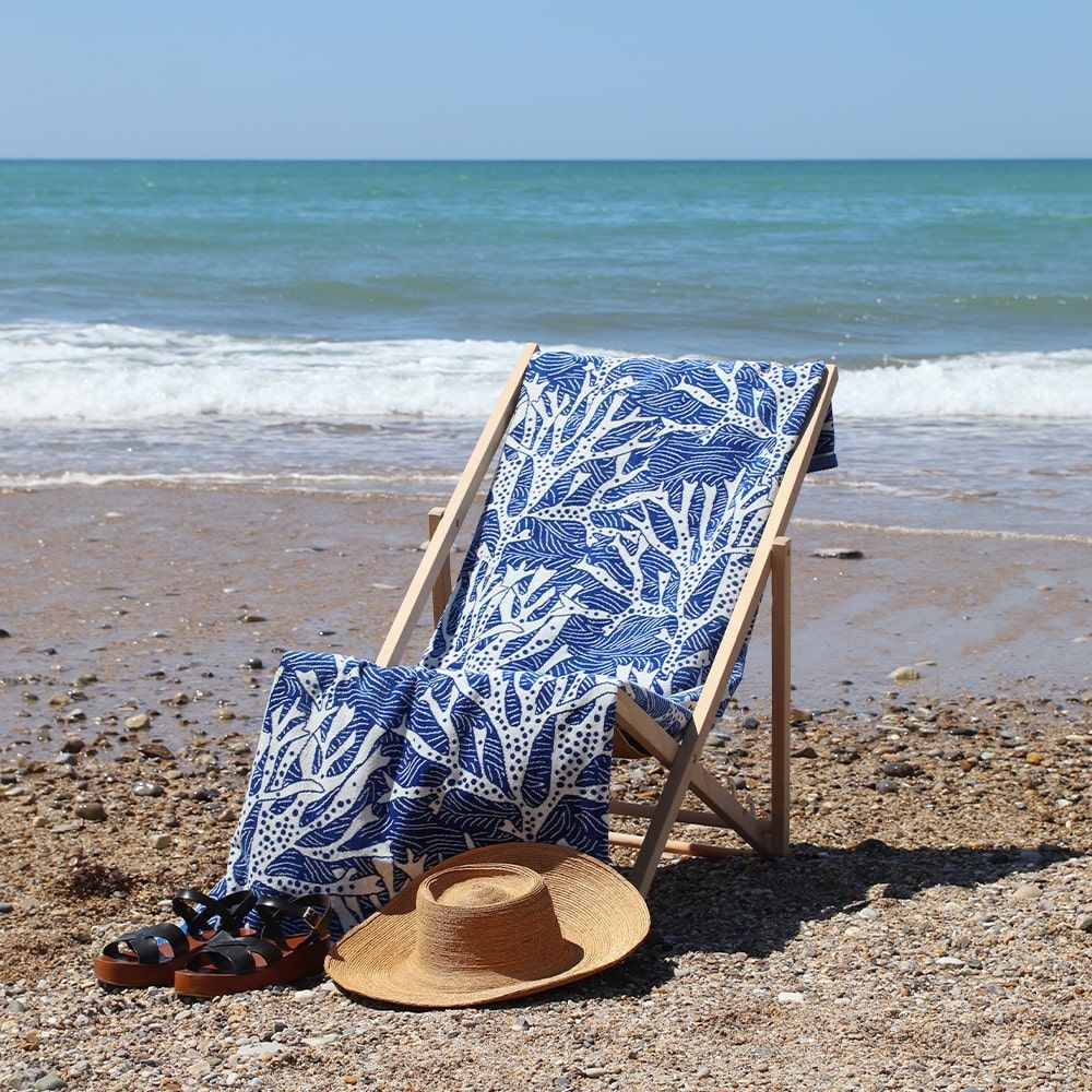 Autres linges de bain - Drap de plage Flora Outremer - LA MAISON JEAN-VIER