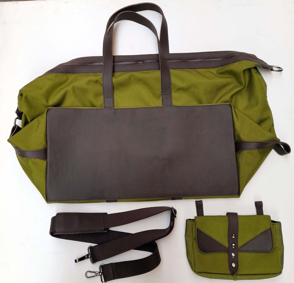Sacs et cabas - Sac de voyage Weekender « HERRA » fait main en toile et cuir véritable - ELENA KIHLMAN