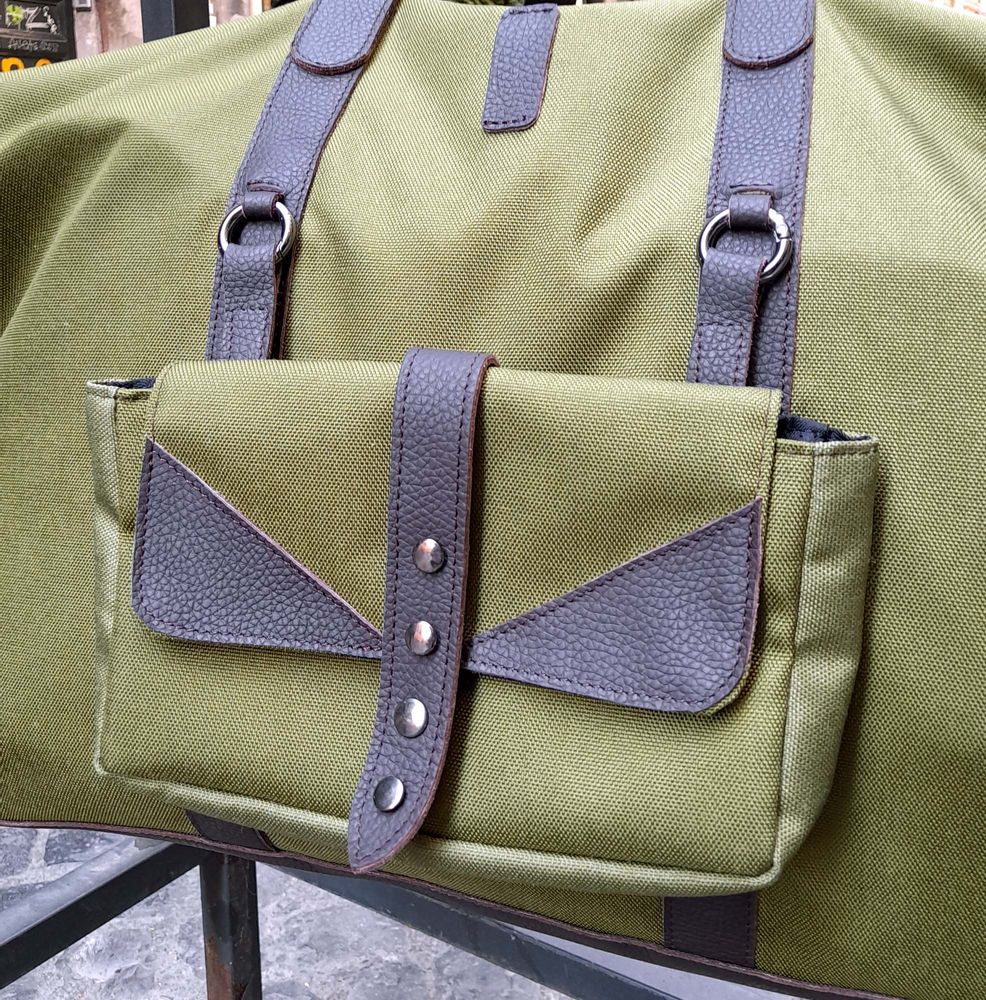 Sacs et cabas - Sac de voyage Weekender « HERRA » fait main en toile et cuir véritable - ELENA KIHLMAN