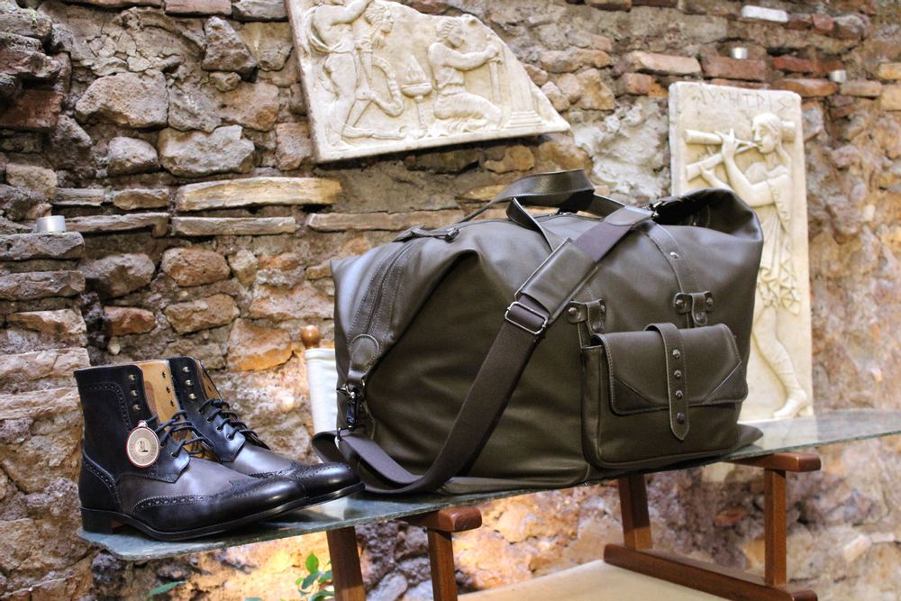 Sacs et cabas - Sac de voyage Weekender « HERRA » fait main en toile et cuir véritable - ELENA KIHLMAN