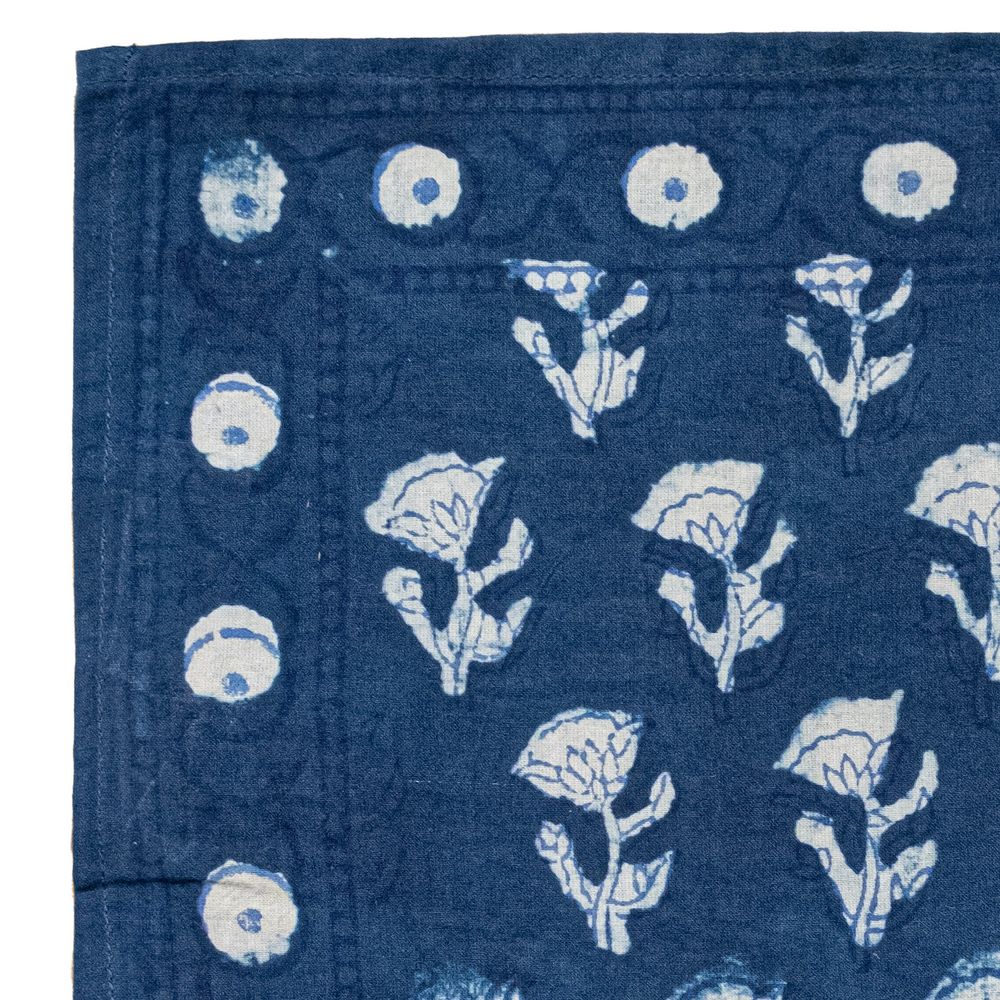 Hair accessories - SUNDAR - COTTON BANDANA INDIGO BLUE - JAMINI BY USHA BORA