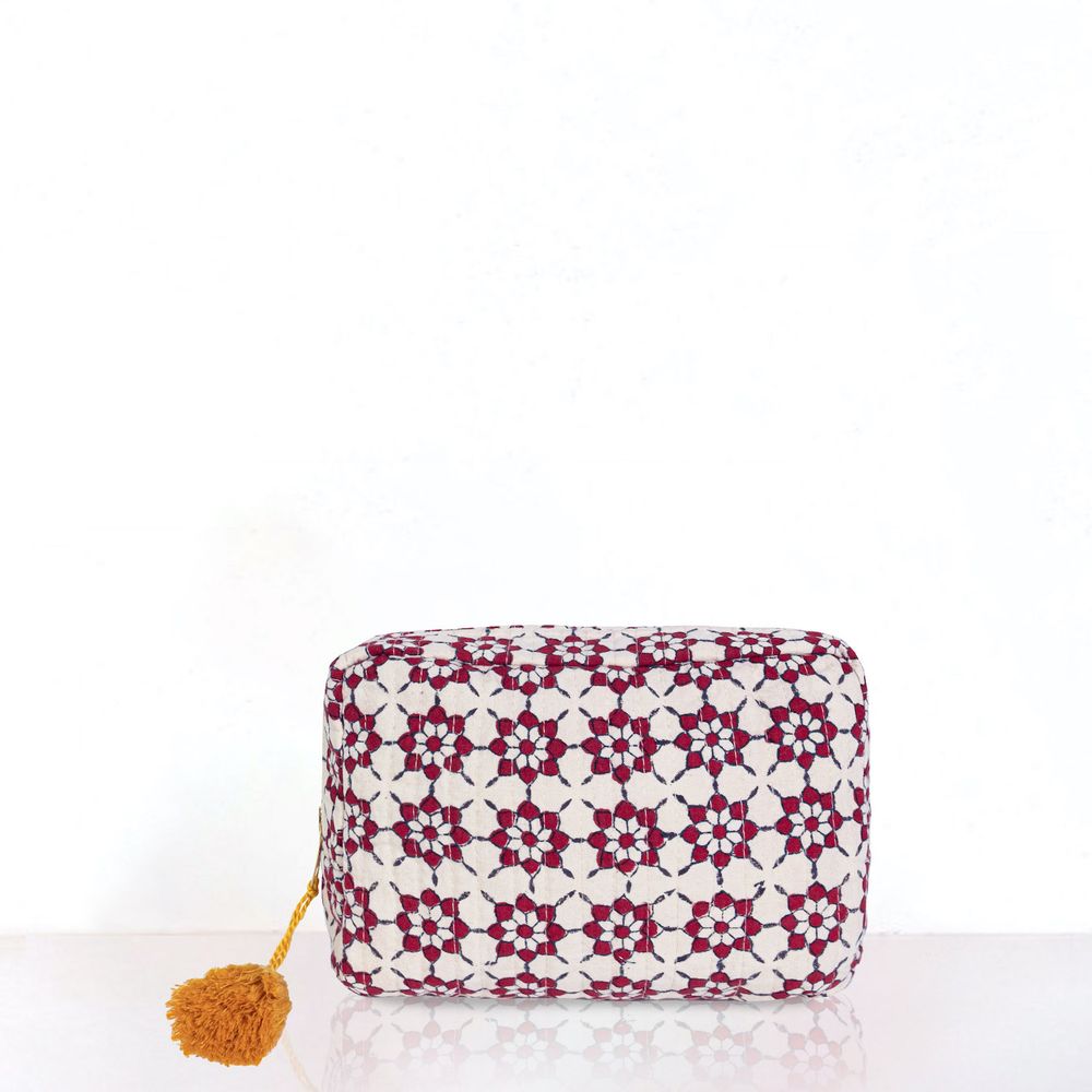 Clutches - PHOOL - TOILET POUCH OFFWHITE - JAMINI BY USHA BORA