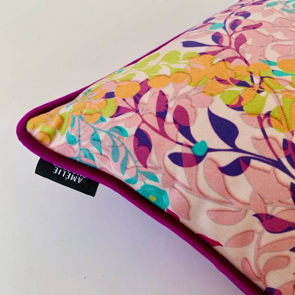Coussins - Coussin en velours "Printemps" - AMÉLIE CHOQUET