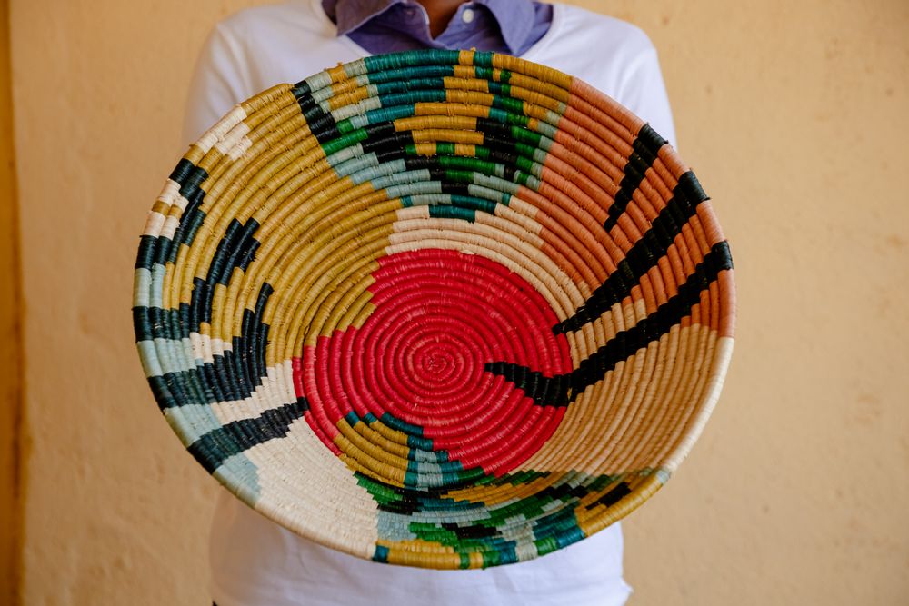 Autres décorations murales - Bol tissé exotique Seratonia - 16" - ALL ACROSS AFRICA + KAZI