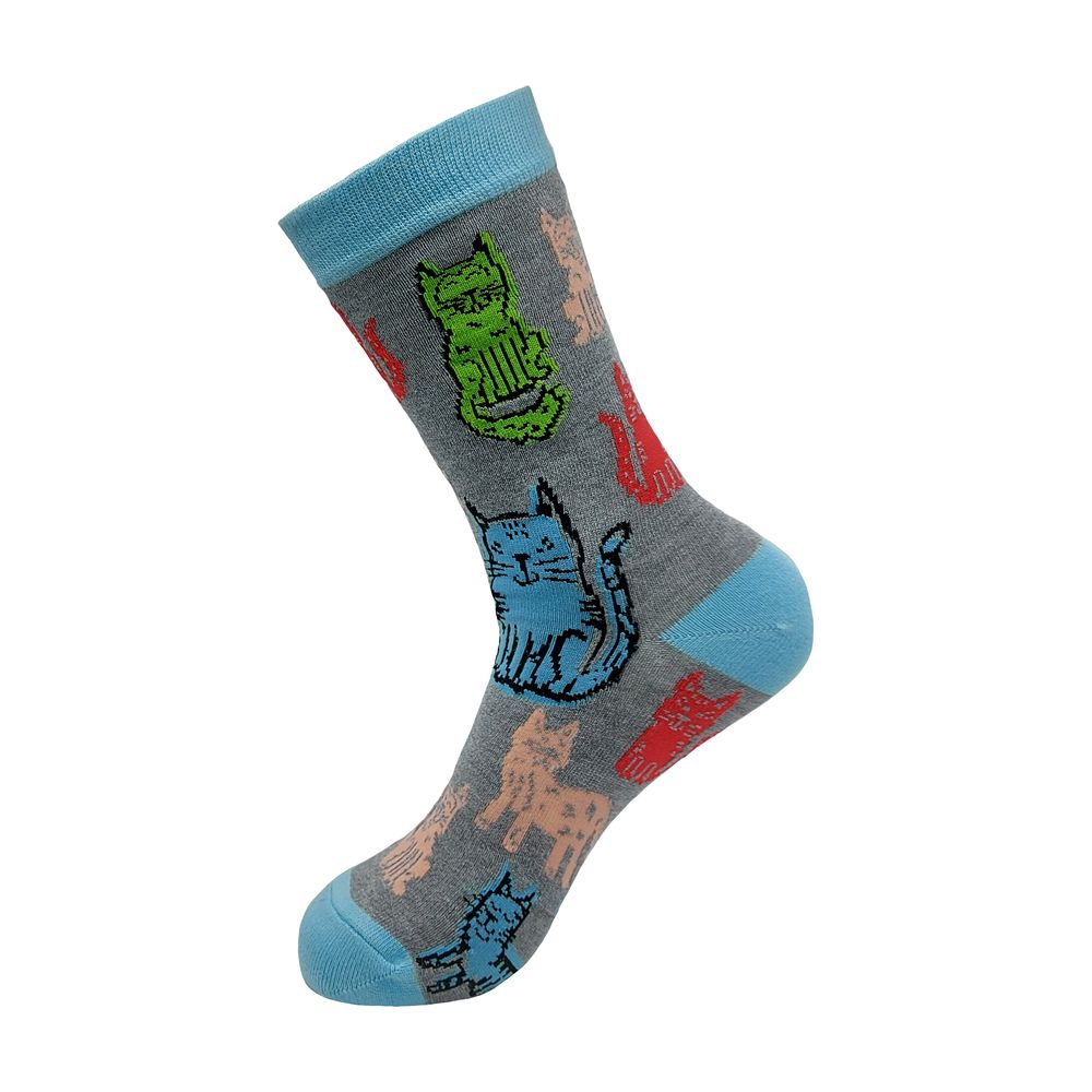 Socks - Grey Cats Bamboo Sock - ECO-CHIC