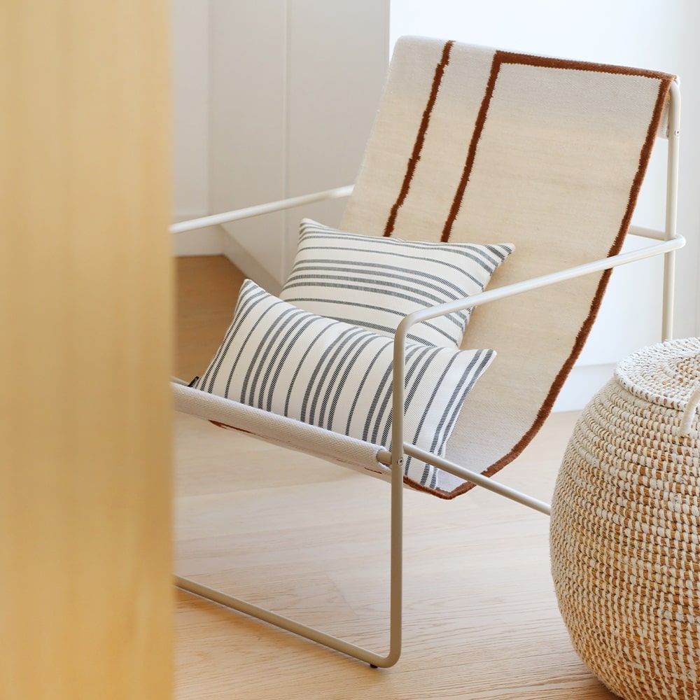 Fabric cushions - Souraide Cushion Cover Ecru and Black - LA MAISON JEAN-VIER