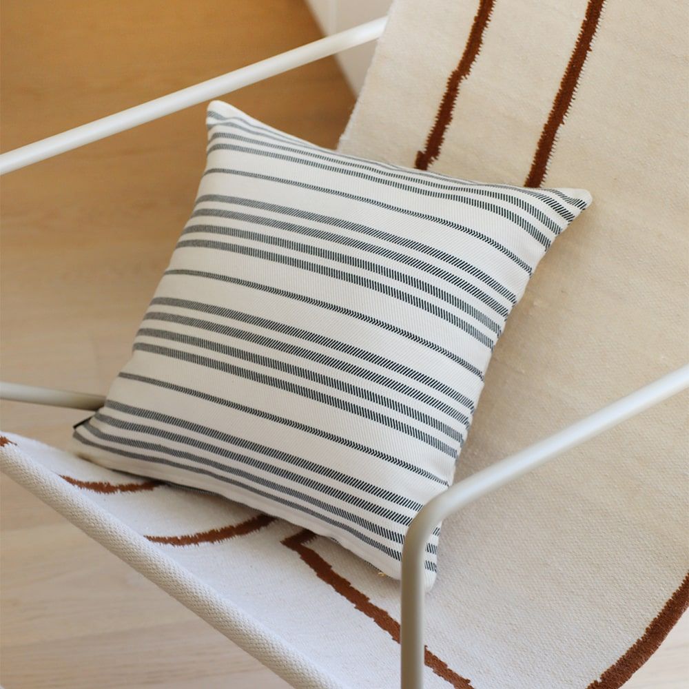 Fabric cushions - Souraide Cushion Cover Ecru and Black - LA MAISON JEAN-VIER