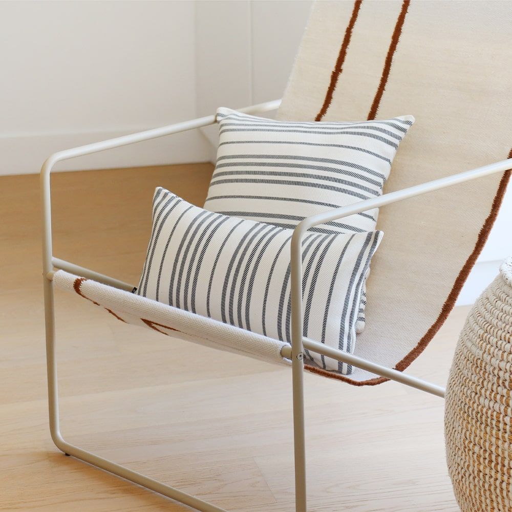 Fabric cushions - Souraide Cushion Cover Ecru and Black - LA MAISON JEAN-VIER