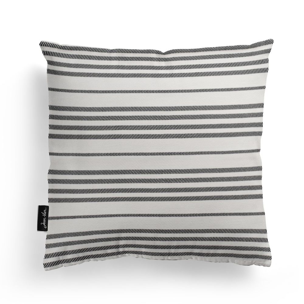 Fabric cushions - Souraide Cushion Cover Ecru and Black - LA MAISON JEAN-VIER
