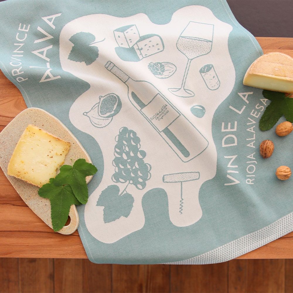 Dish towels - Kontatu Tea Towel 7 Provinces Le Vin Alava - LA MAISON JEAN-VIER