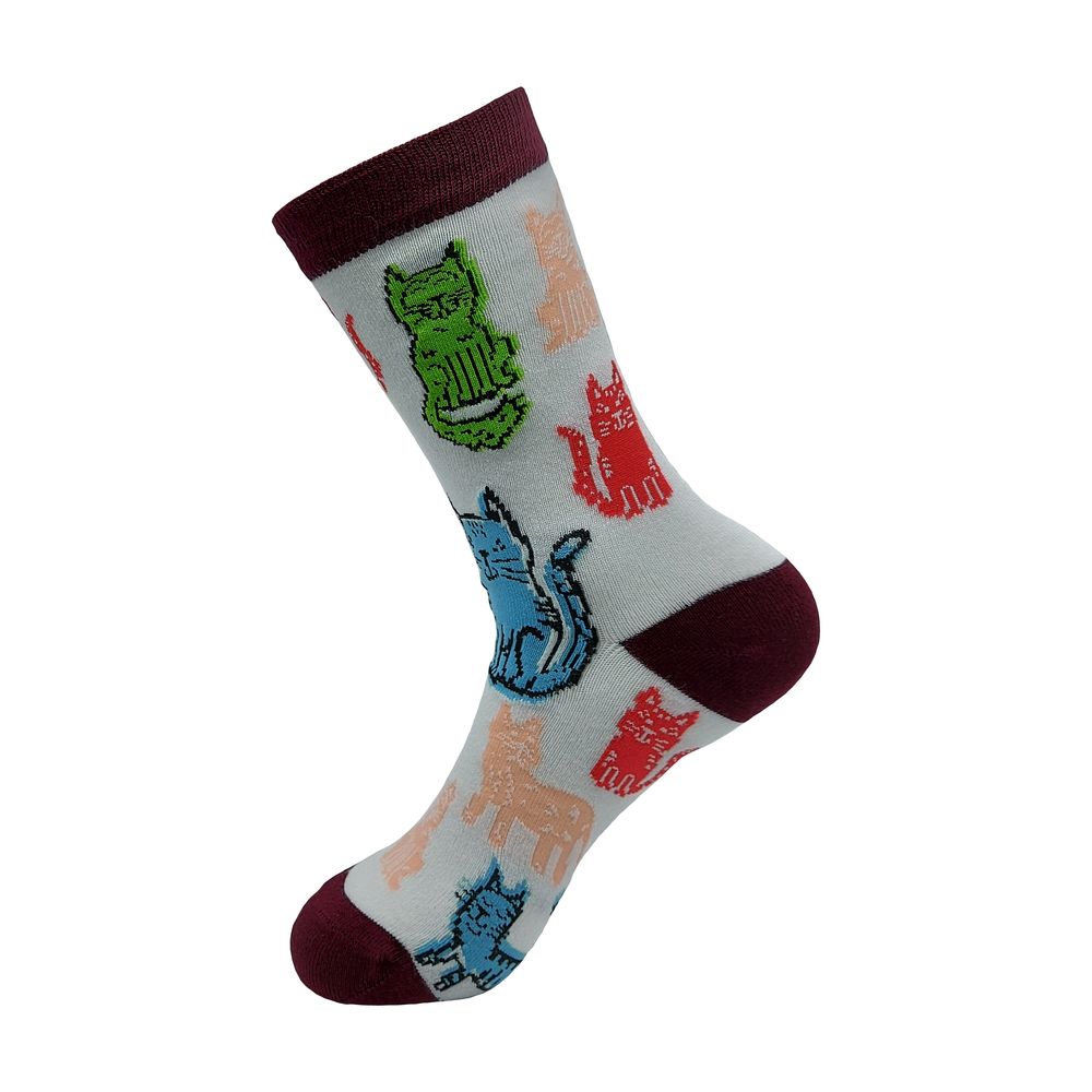 Socks - Grey Cats Bamboo Sock - ECO-CHIC