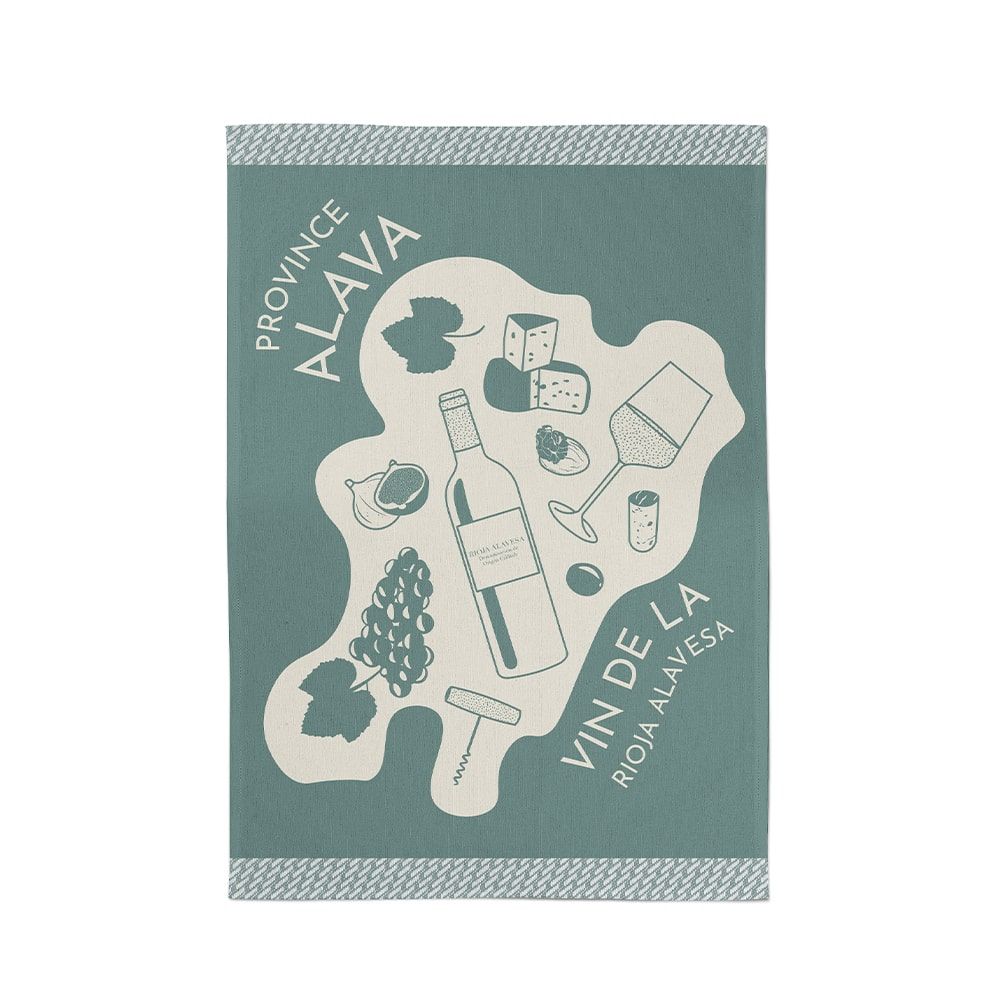 Dish towels - Kontatu Tea Towel 7 Provinces Le Vin Alava - LA MAISON JEAN-VIER