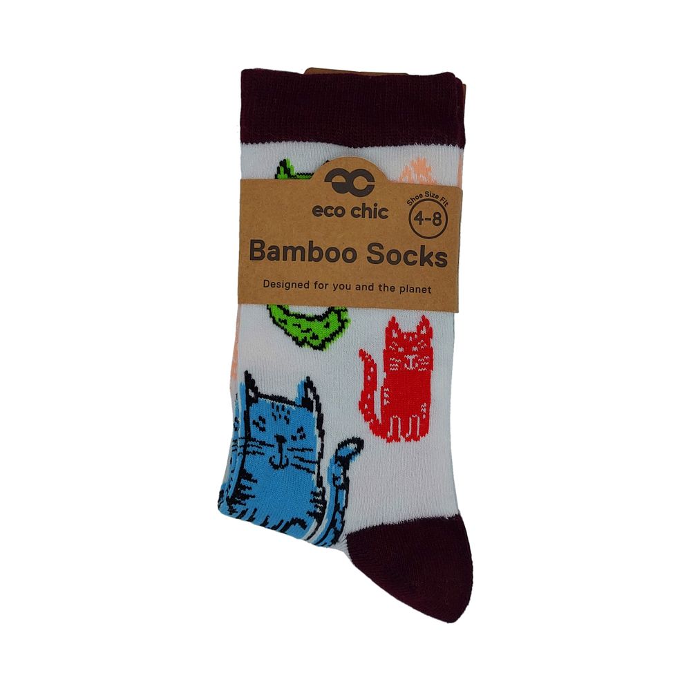 Socks - Grey Cats Bamboo Sock - ECO-CHIC