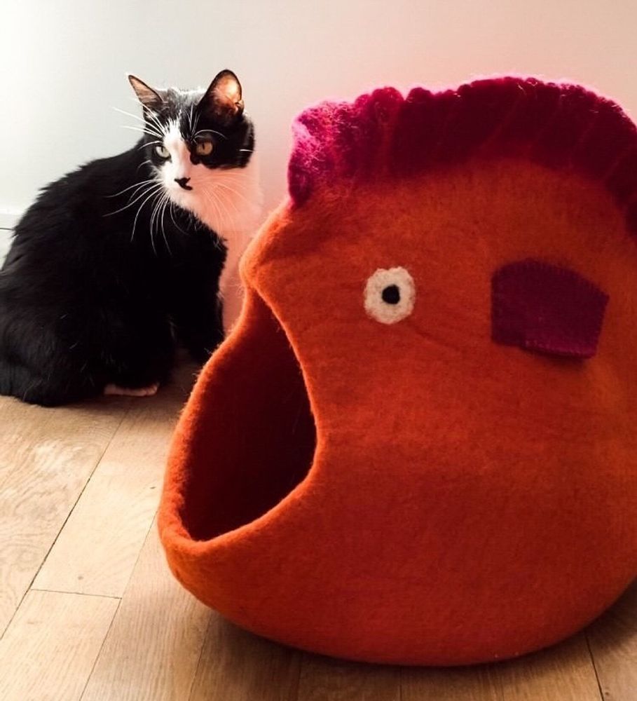 Design objects - Cat basket, cat bedding, sleeping bag for cats, cat cave, cat bed, children's room storage, storage. - COCOON PARIS