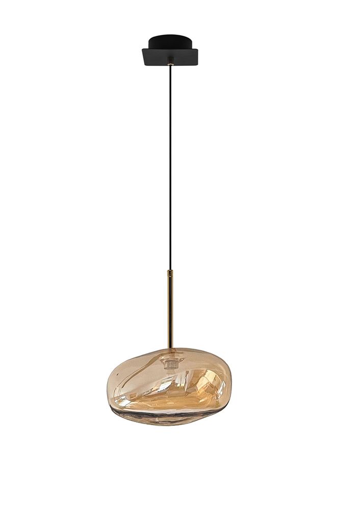 Suspensions - Mono Suspension Galet Ambre/Chrome - MOSS SERIES