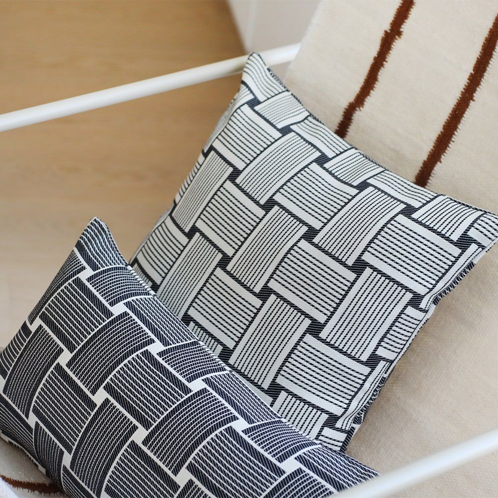 Fabric cushions - Zinta Ebony Cushion Cover - LA MAISON JEAN-VIER