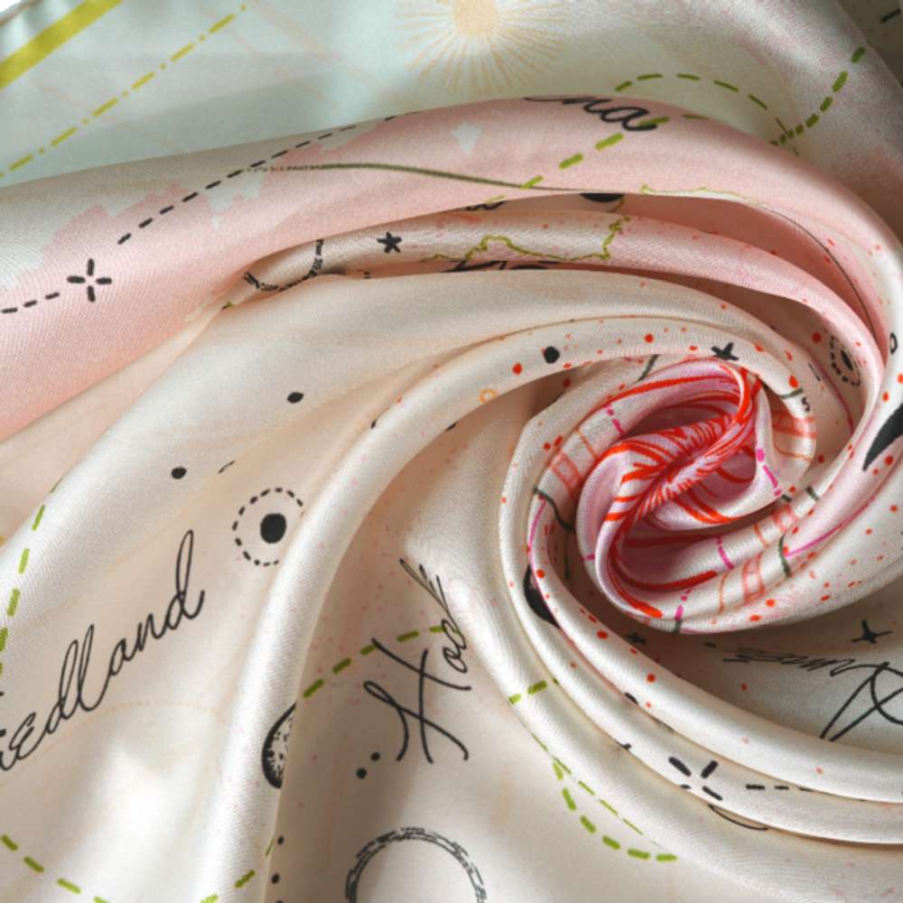 Foulards et écharpes - Foulard / carré - imprimé 100 % twill de soie - L'ETOILE  - 65 x 65 cm - finition main - confectionné en France - Soiyage Paris - L'ATELIER DES CREATEURS