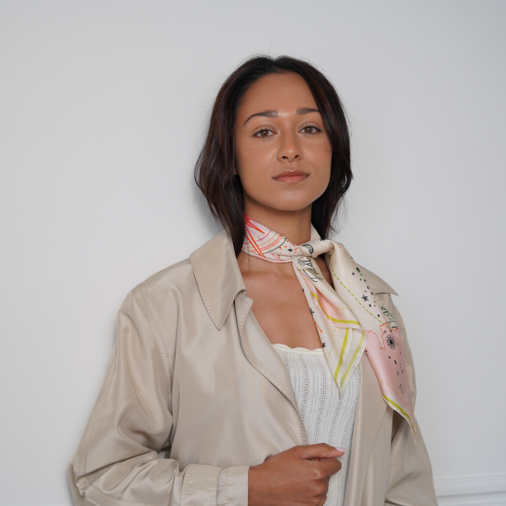 Foulards et écharpes - Foulard / carré - imprimé 100 % twill de soie - L'ETOILE  - 65 x 65 cm - finition main - confectionné en France - Soiyage Paris - L'ATELIER DES CREATEURS