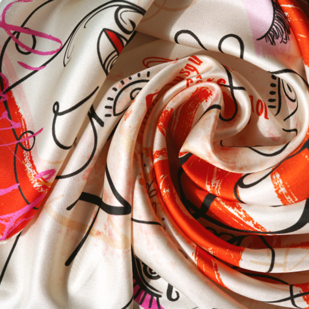 Foulards et écharpes - Foulard / carré - imprimé 100 % twill de soie - LE MONTMARTRE - 65 x 65 cm - finition main - confectionné en France - Soiyage Paris - L'ATELIER DES CREATEURS