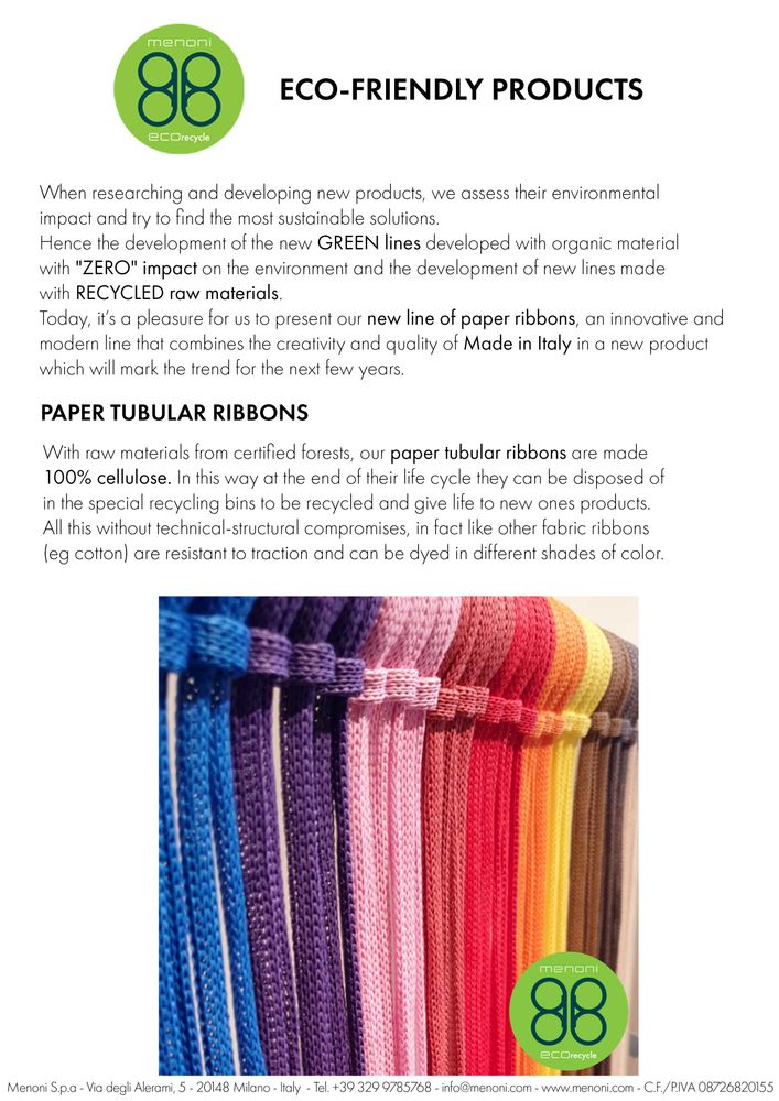 Bags and totes - Paper Tubular Ribbons 100% eco-friendly - MENONI